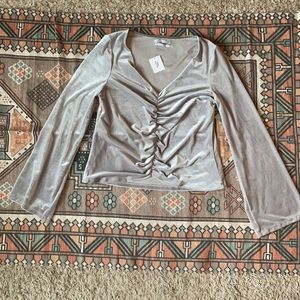 NWT Urban Outfitters Long Sleeve Velvet Top
